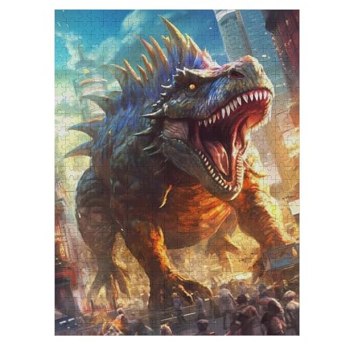 Dinosaurier Puzzle Für Erwachsene 500 Teile Premium Recyceltes Brett Zum Lernen, Lernspielzeug, Familienspiele Kinder Holzpuzzle 55×41cm von LLGLL