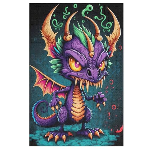 Drache 1000 Teile Puzzles, Wood Craft, Hochwertiges Modernes Puzzle, DIY, Für Erwachsene Und Kinder Ab 12 Jahren, 78×53cm von LLGLL