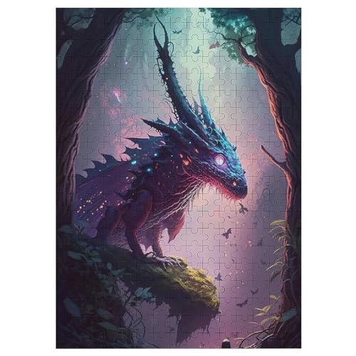 Drache 300 Teile Premium-Puzzles Für Erwachsene Kinder- Holzpuzzles Spaß Und Lernspiele - Perfekte Puzzle-Geschenke 42×30cm von LLGLL