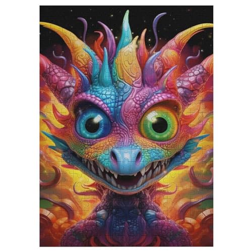 Drache Puzzles 300 Teile Erwachsener Kniffel Spaß Für Die Ganze Familie, Holzpuzzle Kinder Erwachsene, Impossible Puzzle Schwer 42×30cm von LLGLL