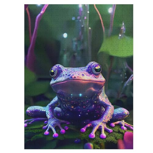 Frosch Holzpuzzle 500 Teile, Knobelspiele Für Erwachsene, Teenager, Puzzles Unmögliche - Kinder Puzzle Zimmer Deko 55×41cm von LLGLL