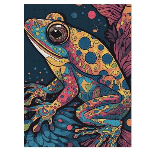 Frosch Puzzle 500 Teile, Holzpuzzle Herausforderndes Geschicklichkeitsspiel Für Die Ganze Familie, Kinder Erwachsenenpuzzle Ab 12 Jahren 55×41cm von LLGLL