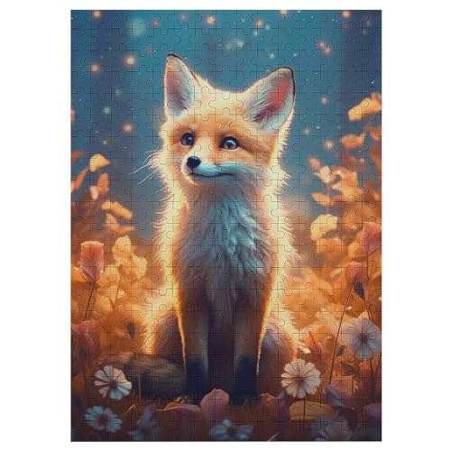 Fuchs Puzzle Für Erwachsene,300-teiliges Puzzles, Für Erwachsene Und Kinder,Holzpuzzle,Lernspielzeug, 42×30cm von LLGLL