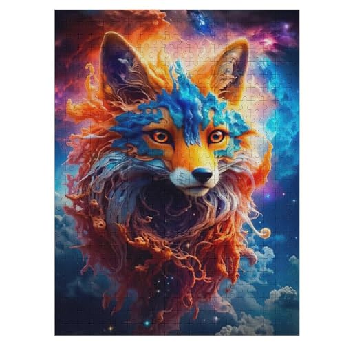 Fuchs Puzzle Für Erwachsene,500-teiliges Puzzles, Für Erwachsene Und Kinder,Holzpuzzle,Lernspielzeug, 55×41cm von LLGLL