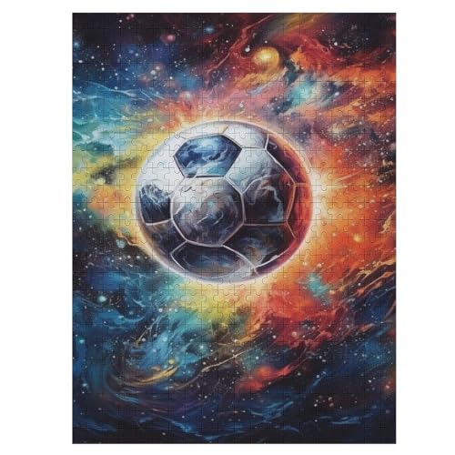 Fußball 500 Teile Puzzles Für Erwachsene, Impossible Puzzle, Geschicklichkeitsspiel Für Die Ganze Familie, Kinder Holzpuzzle 55×41cm von LLGLL