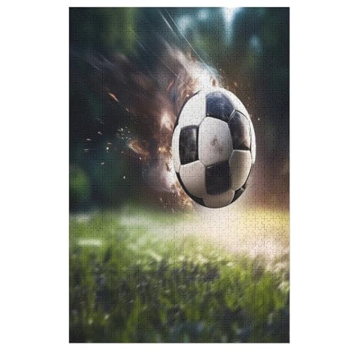 Fußball Sport Puzzle Für Erwachsene,1000-teiliges Puzzles, Für Erwachsene Und Kinder,Holzpuzzle,Lernspielzeug, 78×53cm von LLGLL