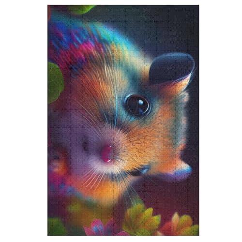 Hamster Puzzle 1000 Teile, Holzpuzzle Herausforderndes Geschicklichkeitsspiel Für Die Ganze Familie, Kinder Erwachsenenpuzzle Ab 12 Jahren 78×53cm von LLGLL