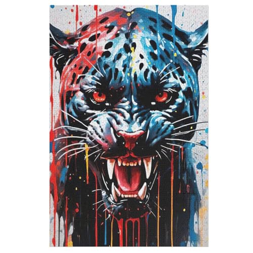 Holzpuzzle 1000 Teile, Leopard Puzzles Erwachsene Und Kinder, Am Besten Für Die Familienspielsammlung 78×53cm von LLGLL