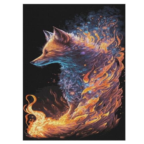 Holzpuzzle Wolf Puzzle 500 Teile Erwachsene Klassische Pädagogisches Spielzeug Kinder Lernspiel Herausforderndes Puzzles 55×41cm von LLGLL