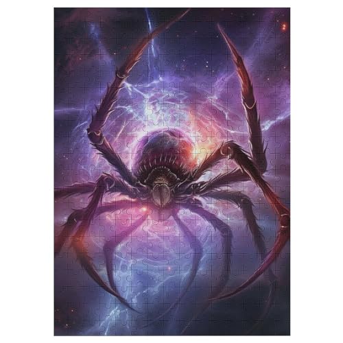 Holzpuzzles 300 Teile Spinne -Puzzle Für Jungen Und Mädchen, Schwierigkeitsgrad, Lernspiele, Familienspielzeug 42×30cm von LLGLL