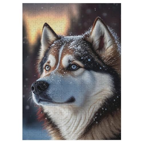 Holzpuzzles 300 Teile Wolf -Puzzle Für Jungen Und Mädchen, Schwierigkeitsgrad, Lernspiele, Familienspielzeug 42×30cm von LLGLL