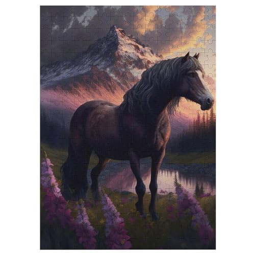 Horse Puzzle Für Erwachsene 300 Teile Premium Recyceltes Brett Zum Lernen, Lernspielzeug, Familienspiele Kinder Holzpuzzle 42×30cm von LLGLL