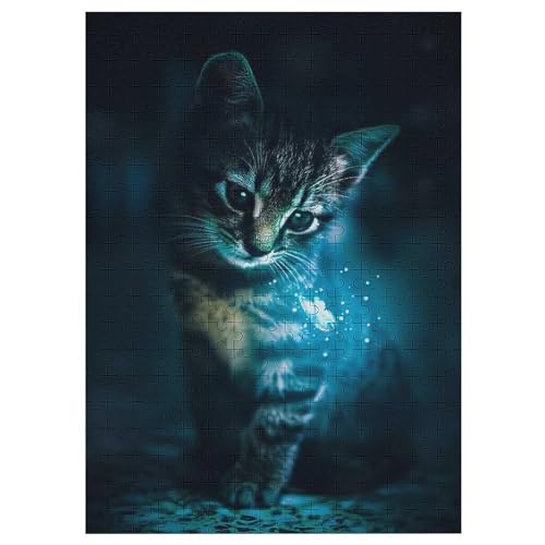 Katze 300 Teile Premium-Puzzles Für Erwachsene Kinder- Holzpuzzles Spaß Und Lernspiele - Perfekte Puzzle-Geschenke 42×30cm von LLGLL