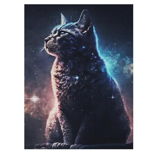 Katze 500 Teile Puzzles Für Erwachsene, Impossible Puzzle, Geschicklichkeitsspiel Für Die Ganze Familie, Kinder Holzpuzzle 55×41cm von LLGLL