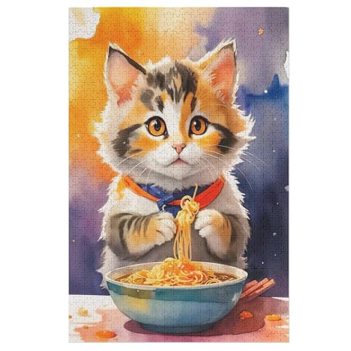 Katze Puzzle 1000 Teile, Holzpuzzle Für Erwachsene Kinder, Impossible Puzzles, Geschicklichkeitsspiel Für Die Ganze Familie 78×53cm von LLGLL