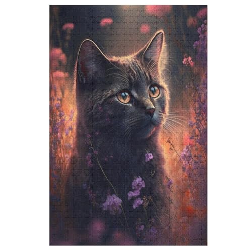 Katze Puzzle 1000 Teile, Holzpuzzle Für Erwachsene Kinder, Impossible Puzzles, Geschicklichkeitsspiel Für Die Ganze Familie 78×53cm von LLGLL