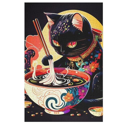 Katze Puzzle Für Erwachsene,1000-teiliges Puzzles, Für Erwachsene Und Kinder,Holzpuzzle,Lernspielzeug, 78×53cm von LLGLL