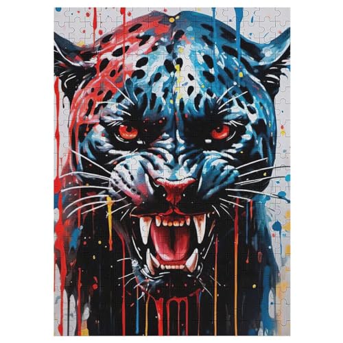 Leopard Puzzles Für Erwachsene, 300-teiliges Holzpuzzle, Geeignet Für Kinder Ab 12 Jahren, Die Pädagogische Puzzle Lernen 42×30cm von LLGLL