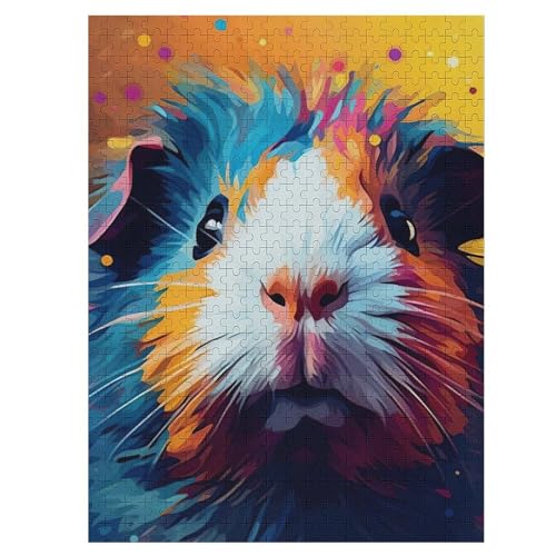 Meerschweinchen Puzzle Für Erwachsene 500 Teile Premium Recyceltes Brett Zum Lernen, Lernspielzeug, Familienspiele Kinder Holzpuzzle 55×41cm von LLGLL