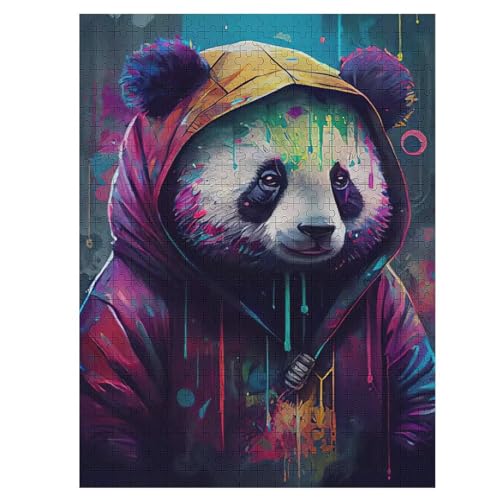 Panda 500 Teile Premium-Puzzles Für Erwachsene Kinder- Holzpuzzles Spaß Und Lernspiele - Perfekte Puzzle-Geschenke 55×41cm von LLGLL