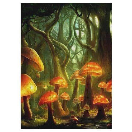 Pilz Puzzle Für Erwachsene,300-teiliges Puzzles, Für Erwachsene Und Kinder,Holzpuzzle,Lernspielzeug, 42×30cm von LLGLL