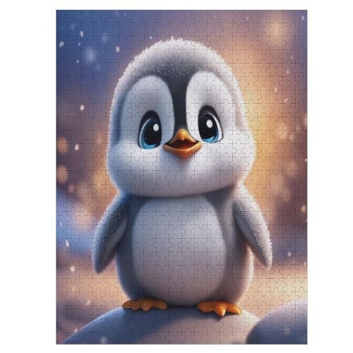 Pinguin Puzzle Für Erwachsene,500-teiliges Puzzles, Für Erwachsene Und Kinder,Holzpuzzle,Lernspielzeug, 55×41cm von LLGLL