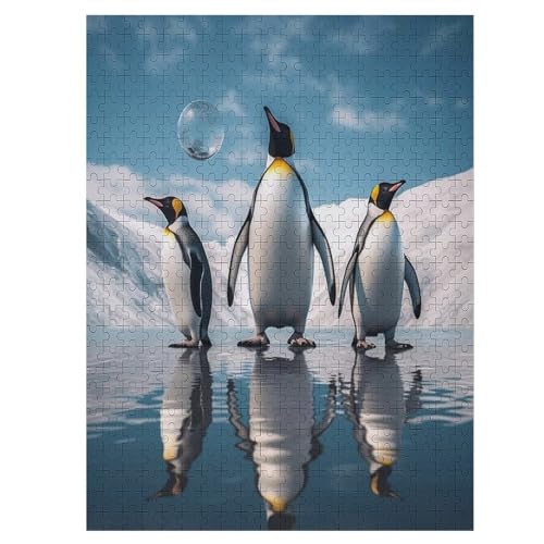 Pinguin Puzzles 500 Teile Erwachsener Kniffel Spaß Für Die Ganze Familie, Holzpuzzle Kinder Erwachsene, Impossible Puzzle Schwer 55×41cm von LLGLL