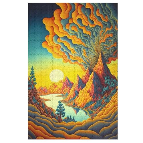 Psychedelisch Puzzle 1000 Teile, Holzpuzzle Für Erwachsene Kinder, Impossible Puzzles, Geschicklichkeitsspiel Für Die Ganze Familie 78×53cm von LLGLL