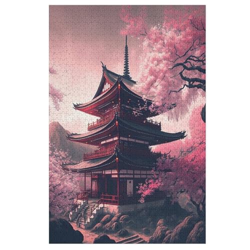 Puzzle 1000 Teile Japanese Temple Holzpuzzle Für Erwachsene Lernspiel Herausforderungsspielzeug The Puzzles Für Erwachsene Kinder 78×53cm von LLGLL