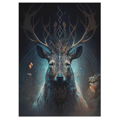 Puzzle Für Erwachsene, Fantasy Hirsch, 300 Puzzleteile Für Kinder, Holzpuzzles, Geeignet Für Erwachsene Lernspiel, 42×30cm von LLGLL