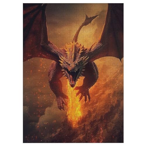 Puzzle Für Erwachsene 300 Teiliges Drache Puzzles Für Erwachsene Holzbrettpuzzles Denksportaufgaben Für Erwachsene 42×30cm von LLGLL