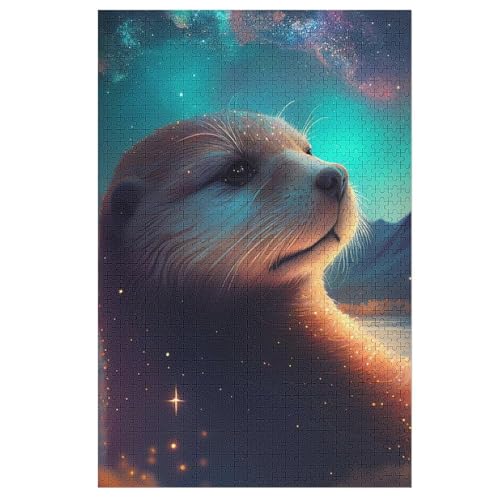 Puzzles Für Erwachsene, 1000 Teile, Pirate Otter, Kreative Holzpuzzles, Praktisches Spiel, Familiendekoration 78×53cm von LLGLL