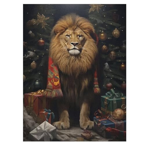 Puzzles Für Erwachsene Löwe,500-teilige Puzzle Für Erwachsene Und Kinder Ab 12 Jahren, Holzpuzzles Für Die Heimdekoration, 55×41cm von LLGLL