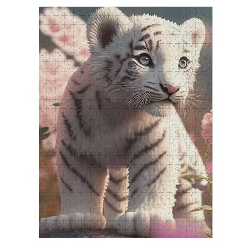 Puzzles Für Erwachsene Tiger,500-teilige Puzzle Für Erwachsene Und Kinder Ab 12 Jahren, Holzpuzzles Für Die Heimdekoration, 55×41cm von LLGLL