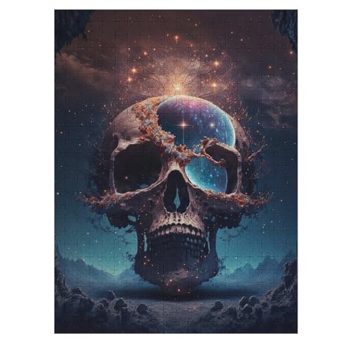 Puzzles Für Erwachsene Totenkopf, 500 Teile, Puzzle Aus Holz Für Erwachsene Und Kinder Ab 12 Jahren, Lernspielzeug 55×41cm von LLGLL