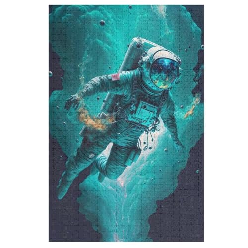 Puzzles Für Erwachsene Und Kinder, Astronaut -Puzzle, 1000 Teile, Kreative Holzpuzzles,Für Erwaschsene, Geschenke 78×53cm von LLGLL