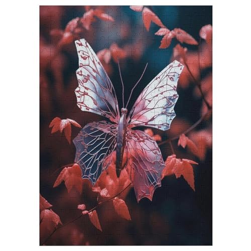 Schmetterling 300 Teile Puzzles Für Erwachsene Holzpuzzle Familienpuzzlespiel Stressabbau-Puzzle Für Erwachsene Kinder Ab 12 Jahren 42×30cm von LLGLL