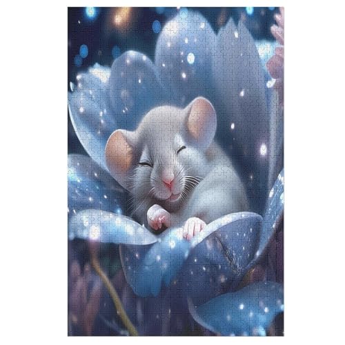 Süße Maus Holzpuzzle Erwachsene - 1000 Teiliges Jigsaw Knobelspiel - Puzzle Für Erwachsene & Kinder - Outdoor & Reisespielzeug 78×53cm von LLGLL