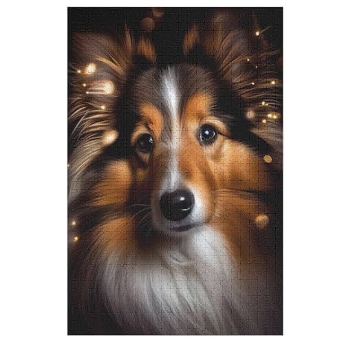 Süßer Hund Holzpuzzle 1000 Teile,Puzzles Für Erwachsene, Impossible Puzzle, Kinder Legespiel 78×53cm von LLGLL