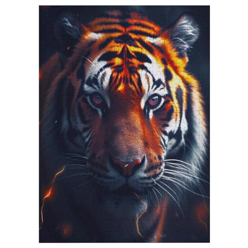 Tiger Holzpuzzle 300 Teile Klassische Puzzles Erwachsene Kinder Puzzle DIY Kit Holzspielzeug Einzigartiges Geschenk 42×30cm von LLGLL