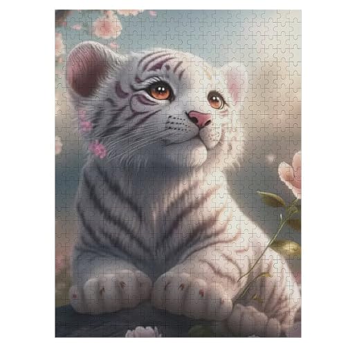 Tiger Holzpuzzle Erwachsene - 500 Teiliges Jigsaw Knobelspiel - Puzzle Für Erwachsene & Kinder - Outdoor & Reisespielzeug 55×41cm von LLGLL