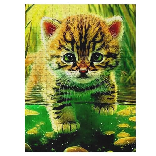 Tiger Puzzle 500 Teile, Holzpuzzle Für Erwachsene Kinder, Impossible Puzzles, Geschicklichkeitsspiel Für Die Ganze Familie 55×41cm von LLGLL