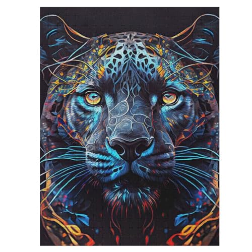 Tiger Puzzle 500 Teile, Holzpuzzle Für Erwachsene Kinder, Impossible Puzzles, Geschicklichkeitsspiel Für Die Ganze Familie 55×41cm von LLGLL