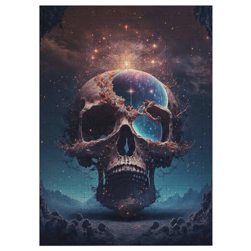 Totenkopf Puzzles 300 Teile Erwachsener Kniffel Spaß Für Die Ganze Familie, Holzpuzzle Kinder Erwachsene, Impossible Puzzle Schwer 42×30cm von LLGLL