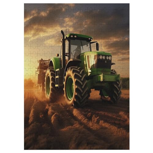 Traktor Puzzle 300 Teile, Holzpuzzle Für Erwachsene Kinder, Impossible Puzzles, Geschicklichkeitsspiel Für Die Ganze Familie 42×30cm von LLGLL