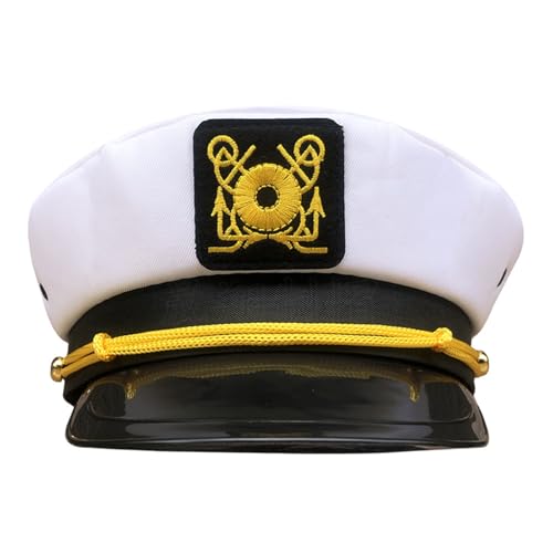 LLHCF Cosplay Kapitän Hut für Bühne Hüte Kostüm Hut Kostüm Marine Kreuzfahrt Ausflüge Stilvolle Stickerei Kappen LLHCF Cosplay Kapitän Hut für Bühne Hüte Kostüm Hut Kostüm Marine Kreuzfahrt Ausflüge Stilvolle Stickerei Kappen von LLHCF