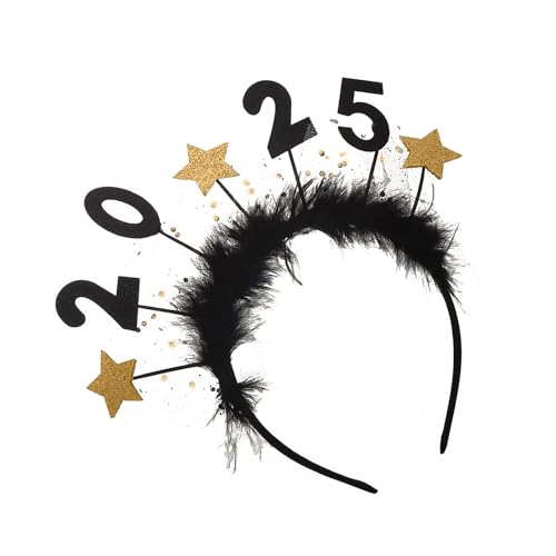 LLHCF New Year Feathered Fashion Head Hoop 2025 Hair Ornament Hair Styling Tool For Children Adults Photo Props von LLHCF