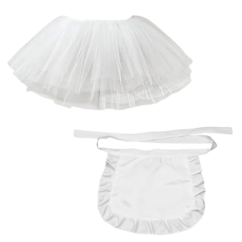 Maid Rüschen-Taille halbe Schürze mit Tutus-Rock, Set für Damen, chinesischer kleiner Koch, Cheongsam-Zubehör, Anime-Mädchen-Outfit von LLHCF