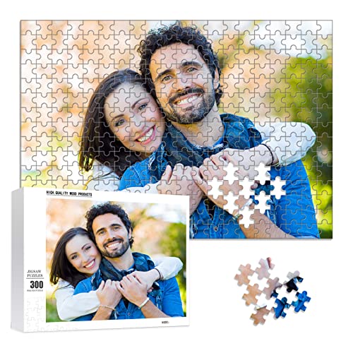 Personalisiertes Fotopuzzle 1000/300/200 Teile, personalisiertes Puzzle für Ehemann/Frau, Valentinstagsgeschenk für Männer/Frauen, personalisiertes Holzpuzzle für Erwachsene, Kinder, Familienpaare von LLKCHQD
