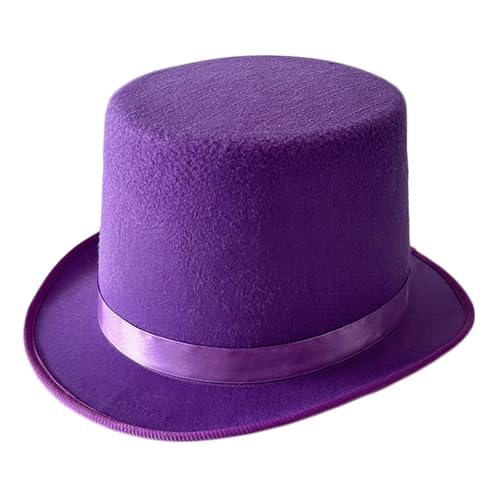 LLLmhuaa Roll Brims Hoher Zylinder für Erwachsene Bowlerhut Zaubererhut Halloween Partyhut Cosplay Kostüm Bühnenshow Kopfbedeckung von LLLmhuaa